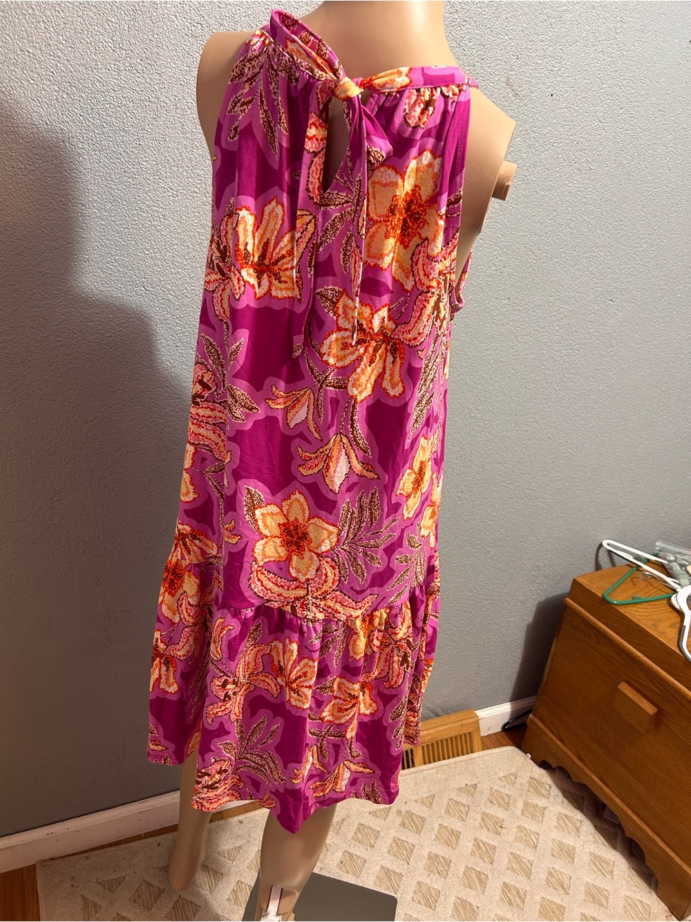 NWOT Loft Mosiac mini halter swing dress size medium - Picture 6 of 11